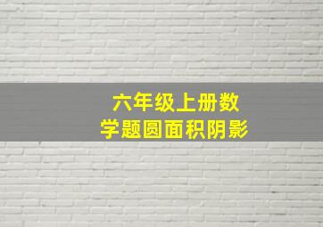 六年级上册数学题圆面积阴影