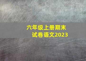 六年级上册期末试卷语文2023