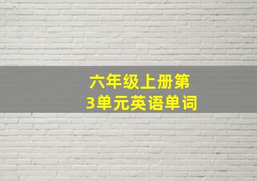 六年级上册第3单元英语单词