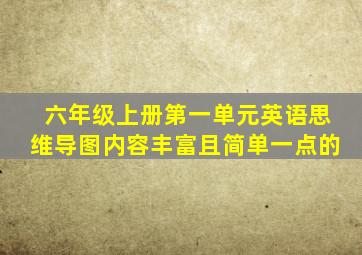 六年级上册第一单元英语思维导图内容丰富且简单一点的