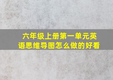 六年级上册第一单元英语思维导图怎么做的好看