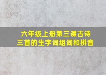 六年级上册第三课古诗三首的生字词组词和拼音