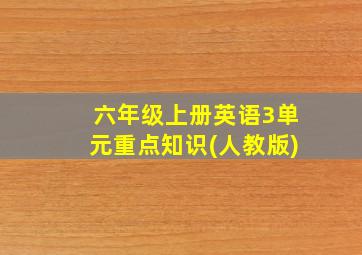 六年级上册英语3单元重点知识(人教版)