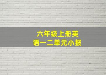 六年级上册英语一二单元小报