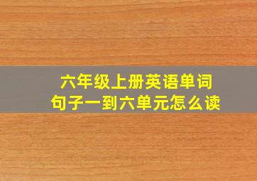 六年级上册英语单词句子一到六单元怎么读