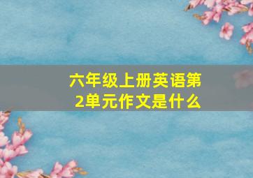 六年级上册英语第2单元作文是什么