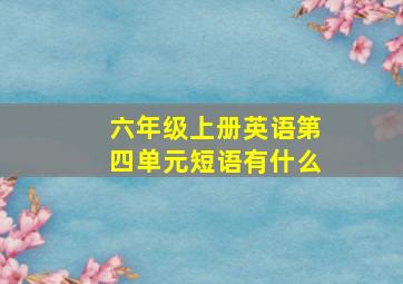 六年级上册英语第四单元短语有什么