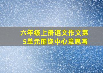 六年级上册语文作文第5单元围绕中心意思写