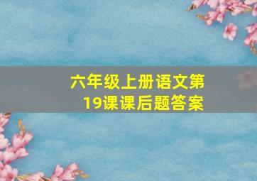 六年级上册语文第19课课后题答案