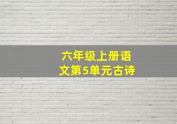 六年级上册语文第5单元古诗