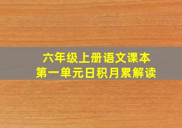 六年级上册语文课本第一单元日积月累解读