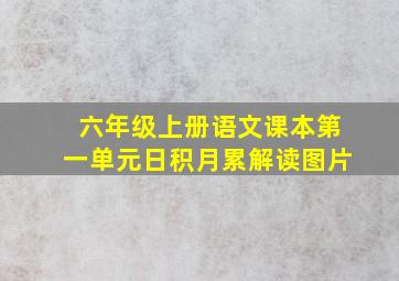 六年级上册语文课本第一单元日积月累解读图片