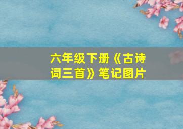 六年级下册《古诗词三首》笔记图片