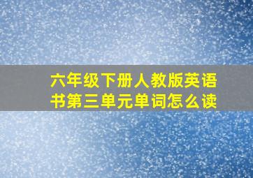 六年级下册人教版英语书第三单元单词怎么读