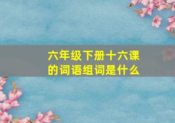 六年级下册十六课的词语组词是什么