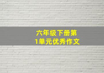 六年级下册第1单元优秀作文