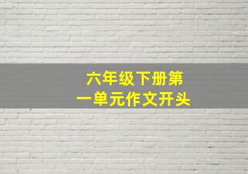 六年级下册第一单元作文开头