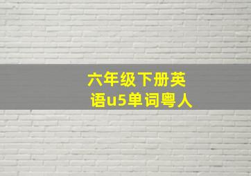 六年级下册英语u5单词粤人