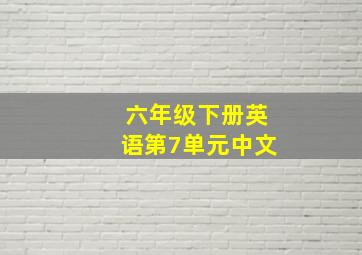 六年级下册英语第7单元中文