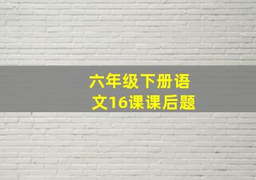 六年级下册语文16课课后题