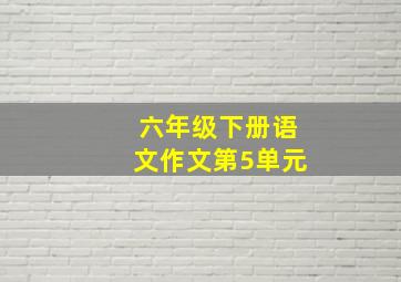 六年级下册语文作文第5单元