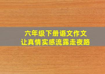 六年级下册语文作文让真情实感流露走夜路