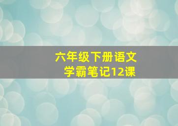 六年级下册语文学霸笔记12课