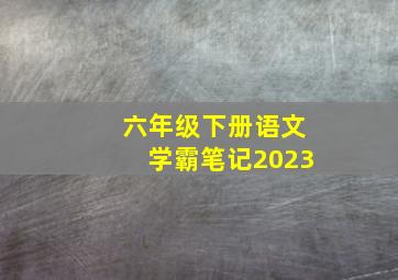 六年级下册语文学霸笔记2023