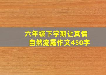 六年级下学期让真情自然流露作文450字