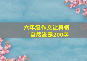 六年级作文让真情自然流露200字