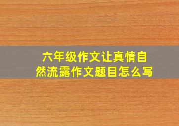 六年级作文让真情自然流露作文题目怎么写