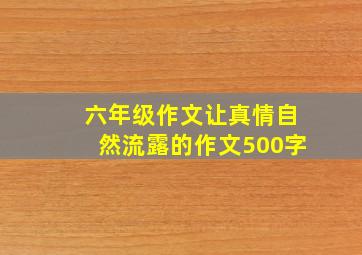 六年级作文让真情自然流露的作文500字