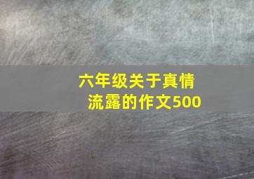 六年级关于真情流露的作文500