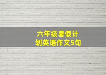 六年级暑假计划英语作文5句