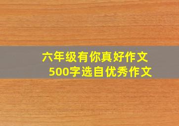 六年级有你真好作文500字选自优秀作文