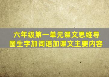 六年级第一单元课文思维导图生字加词语加课文主要内容