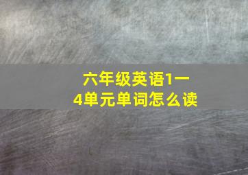 六年级英语1一4单元单词怎么读