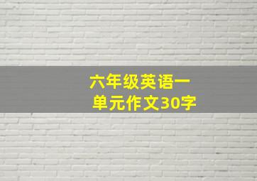 六年级英语一单元作文30字