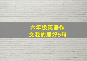 六年级英语作文我的爱好5句