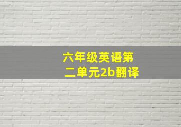 六年级英语第二单元2b翻译