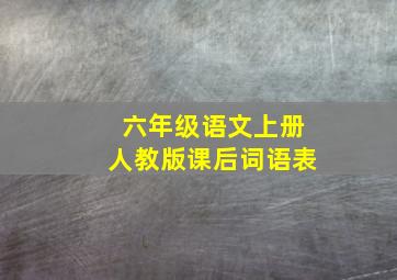 六年级语文上册人教版课后词语表