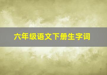 六年级语文下册生字词