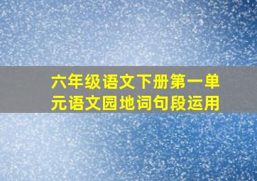 六年级语文下册第一单元语文园地词句段运用