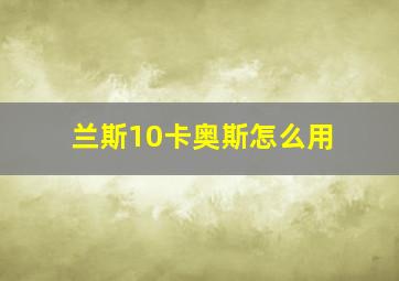 兰斯10卡奥斯怎么用