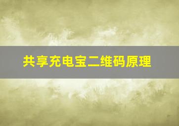 共享充电宝二维码原理