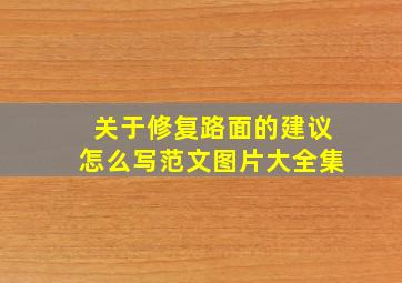 关于修复路面的建议怎么写范文图片大全集