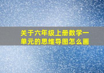 关于六年级上册数学一单元的思维导图怎么画