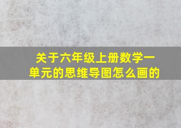 关于六年级上册数学一单元的思维导图怎么画的