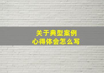 关于典型案例心得体会怎么写