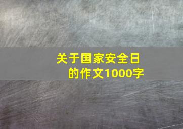 关于国家安全日的作文1000字